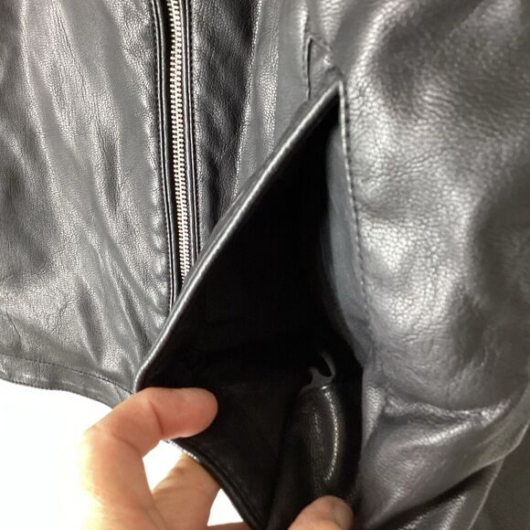 Y2K vintage WILSONS black MOTORCYCLE cafe racer XXL black jacket racing - Picture 4 of 11